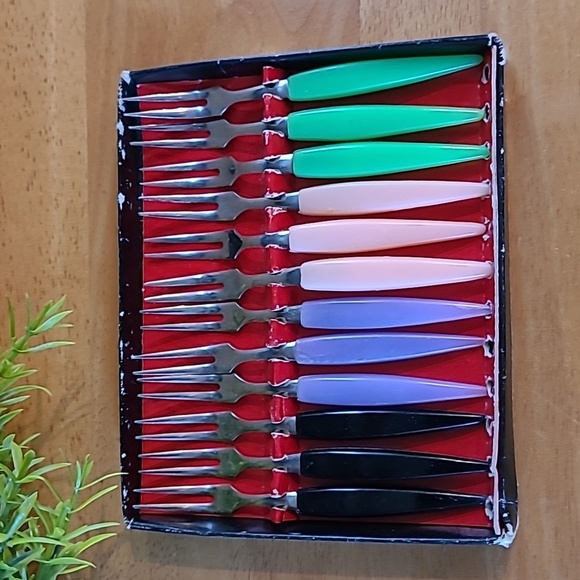 VINTAGE MCM Cocktail Forks, Set of 12, Original Packaging - Picture 1 of 10